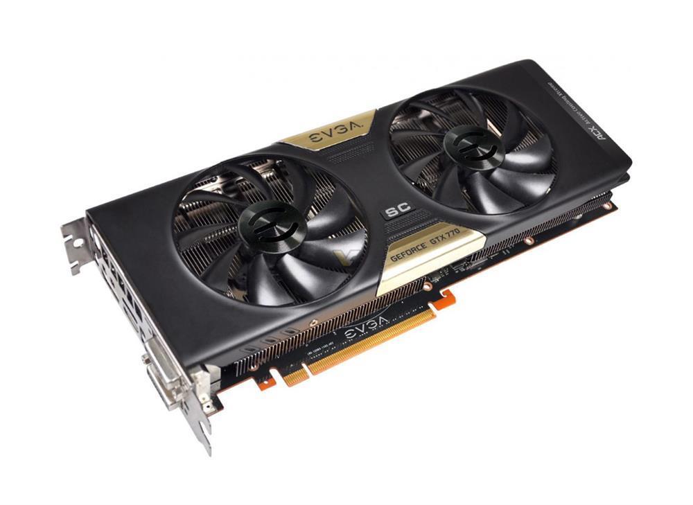 02GP43771 EVGA GeForce GTX 770 SC 2GB GDDR5 256-Bit Dual HDMI / DVI / DisplayPort / SLI Support PCI-Express 3.0 x16 Video Graphics Card