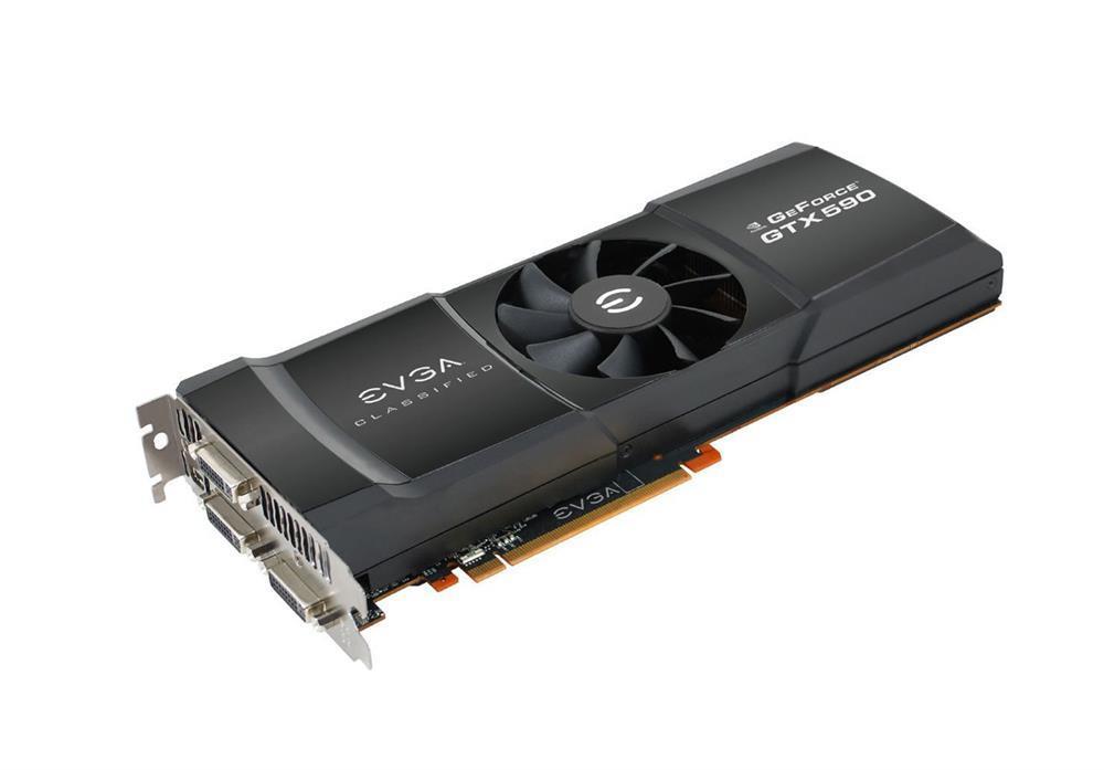 03G-P3-1590-TR EVGA Nvidia GeForce GTX 590 3GB GDDR5 384-Bit PCI-Express 2.0 x16 Video Graphics Card
