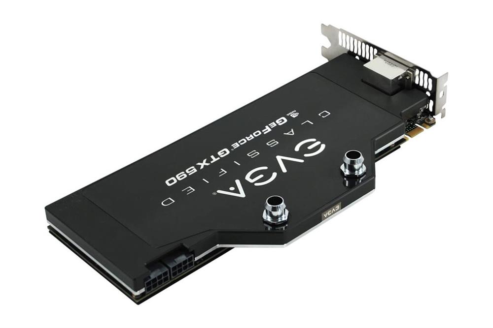 03G-P3-1599-E1 EVGA GeForce GTX 590 Classified Hydro Copper 3072MB GDDR5 Mini DisplayPort / DVI / Ready SLI Support PCI-Express 2.0