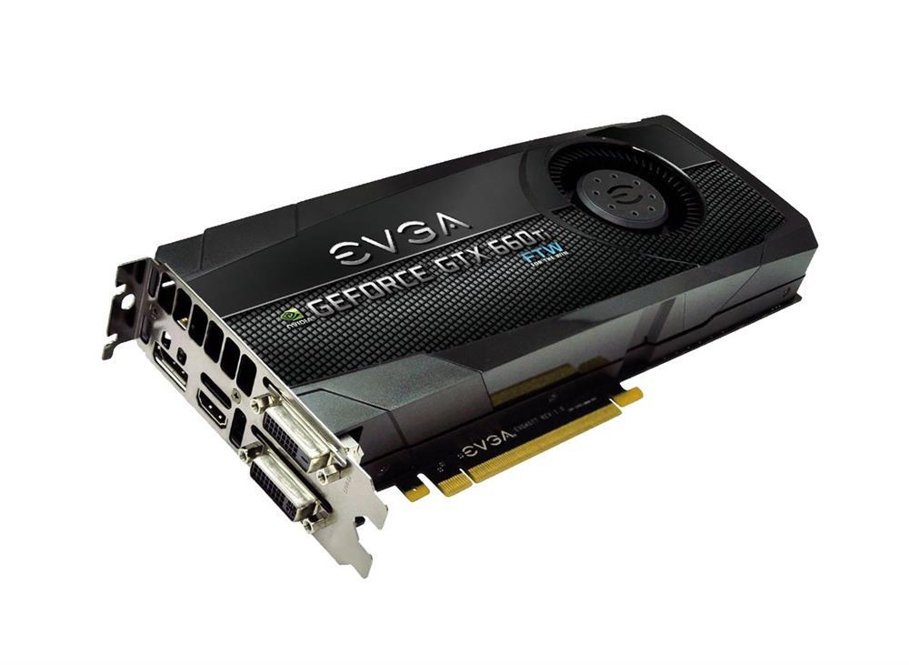 03GP43668 EVGA Nvidia GeForce GTX 660 Ti FTW+ 3GB GDDR5 192-Bit HDMI / Dual DVI / DisplayPort / SLI Support PCI-Express 3.0 x16 Video Graphics Card