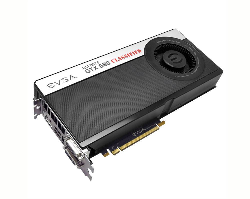 04GP43688AR EVGA Nvidia GeForce GTX 680 Classified 4GB GDDR5 256-Bit HDMI / DisplayPort / Dual DVI HDCP Ready / SLI Support PCI-Express 3.0 x16 Video Graphics Card