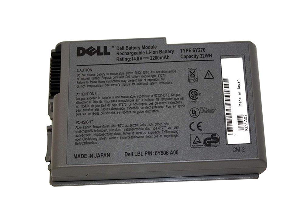 06Y270 Dell 11.1V 4400mAh Lithium-Ion Battery for Dell Latitude D500/D600 Inspiron 500M/600M Series (Refurbished)