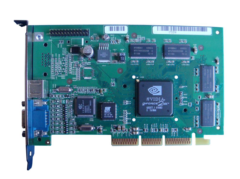 07D208 Dell Nvidia GeForce 2MX 32MB VGA / S-Video AGP Video Graphics Card
