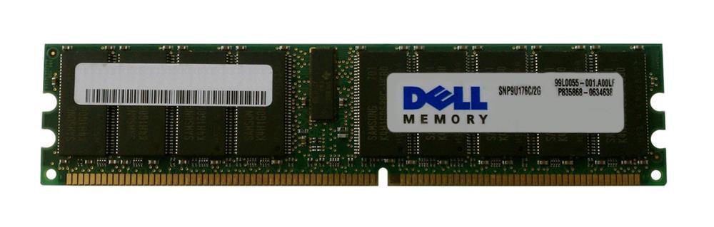09U176 Dell 2GB PC2100 DDR-266MHz Registered ECC CL2.5 184-Pin DIMM 2.5V Memory Module