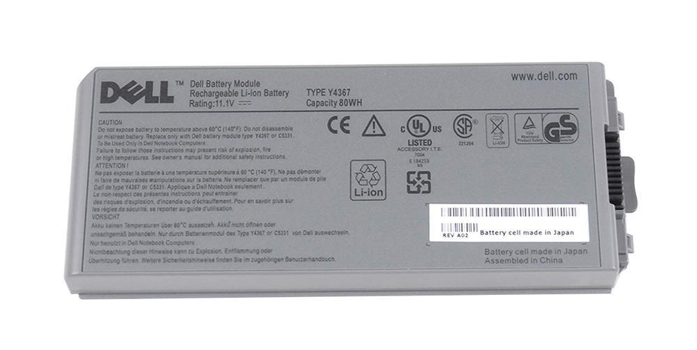 0F5608 Dell 9 Cell 80-WHr Li-Ion Battery for Dell Latitude D810/Precision M70 (Refurbished)