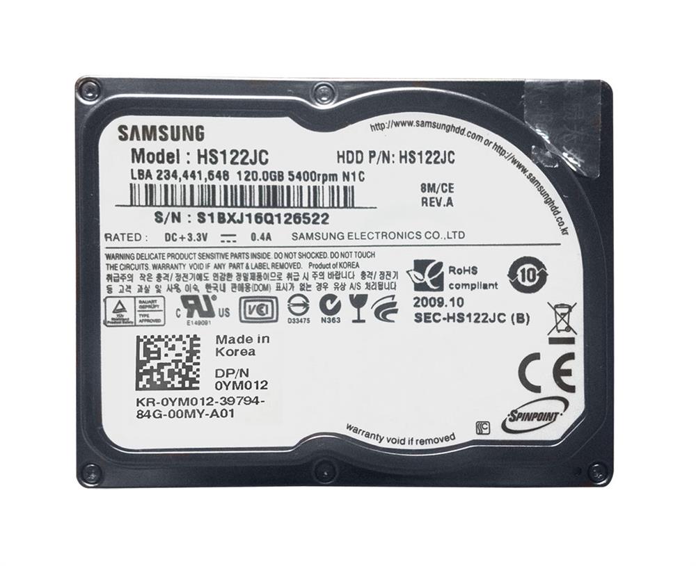 0YM012 Dell 120GB 5400RPM ATA-100 (ZIF) 8MB Cache 1.8-inch Internal Hard Drive for Latitude D430 and D420