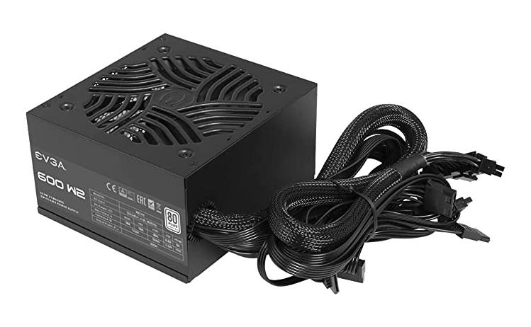 100-W2-0600-K3 EVGA 600-Watts ATX 24-Pin 80 Plus Power Supply