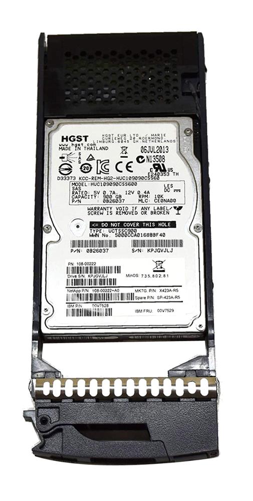 108-00222+C0 NetApp 900GB 10000RPM SAS 6Gbps 64MB Cache 2.5-inch Internal Hard Drive
