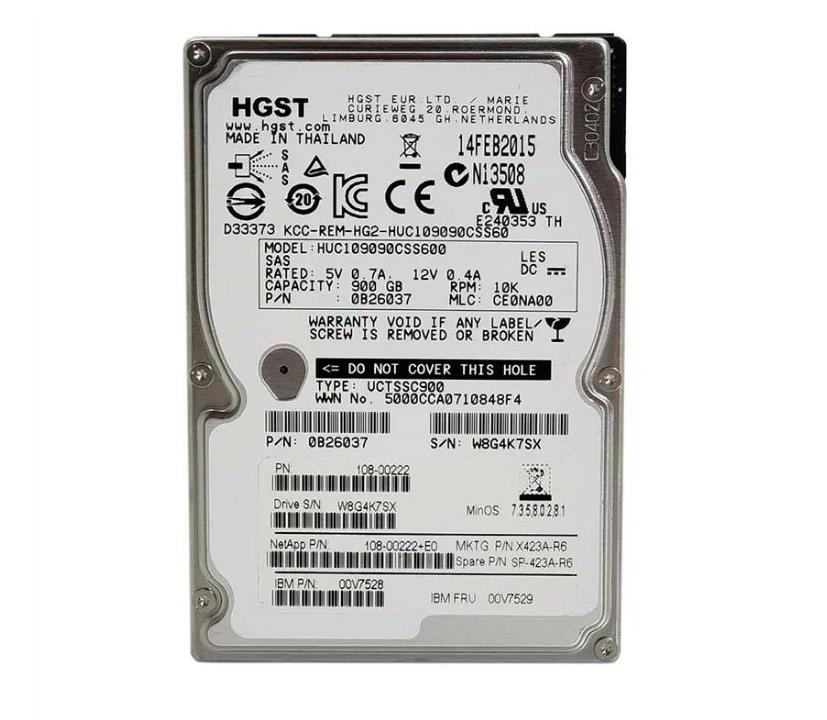 108-00222+E0 NetApp 900GB 10000RPM SAS 6Gbps 64MB Cache 2.5-inch Internal Hard Drive