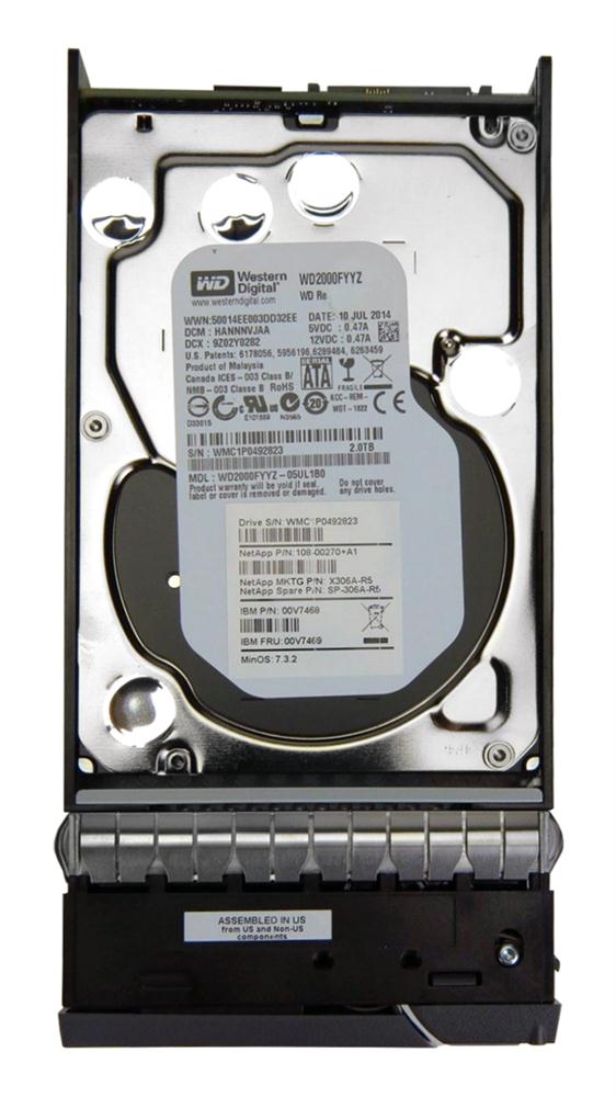 108-00270+A1 NetApp 2TB 7200RPM SATA 6Gbps 64MB Cache 3.5-inch Internal Hard Drive