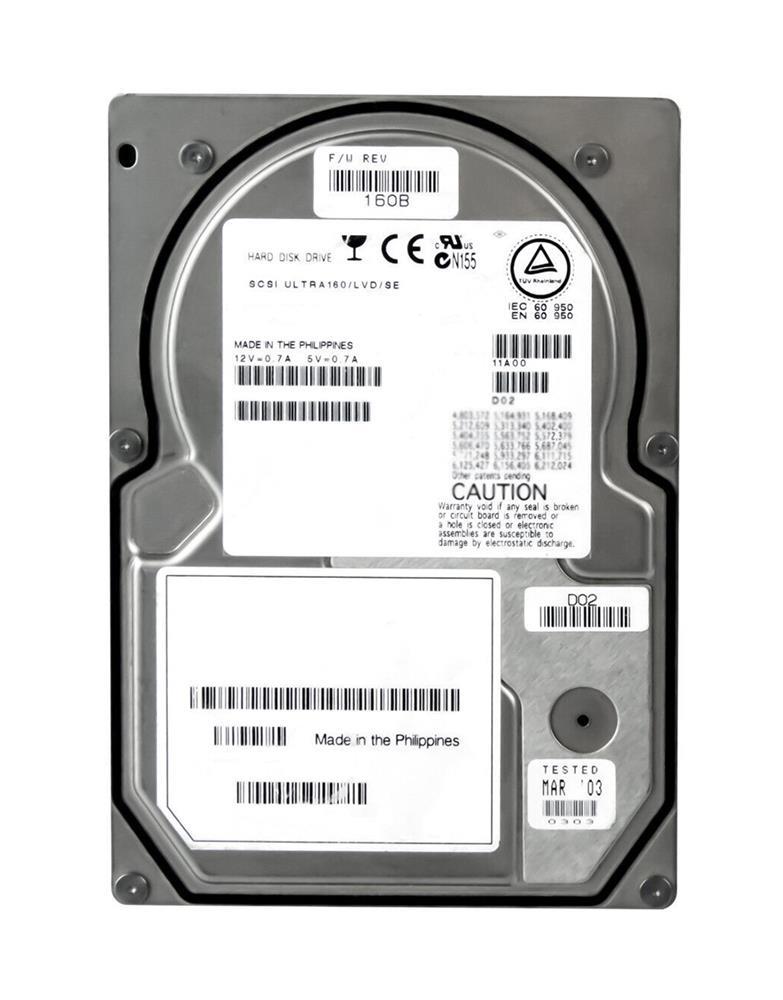 1096W Dell 73GB 10000RPM Ultra-160 SCSI 80-Pin 3.5-inch Internal Hard Drive