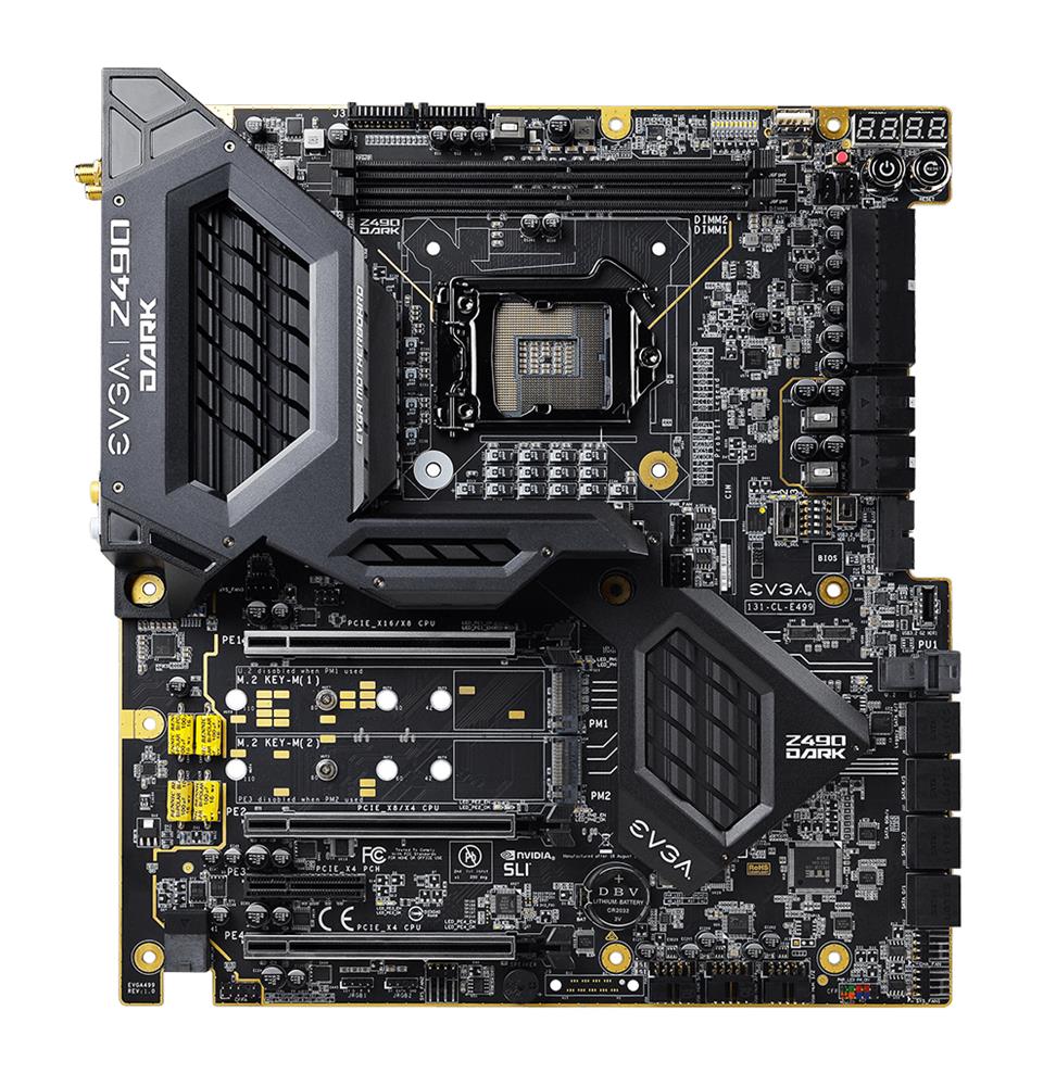 131-CL-E499-KP EVGA Socket LGA 1200 Intel Z490 Chipset 10th Generation Core i9 / i7 / i5 / i3 Processors Support DDR4 2x DIMM 6x SATA6.0Gb/s EATX Motherboard (Refurbished)