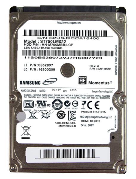 16200209 Lenovo 750GB 5400RPM SATA 3Gbps 8MB Cache 2.5-inch Internal Hard Drive