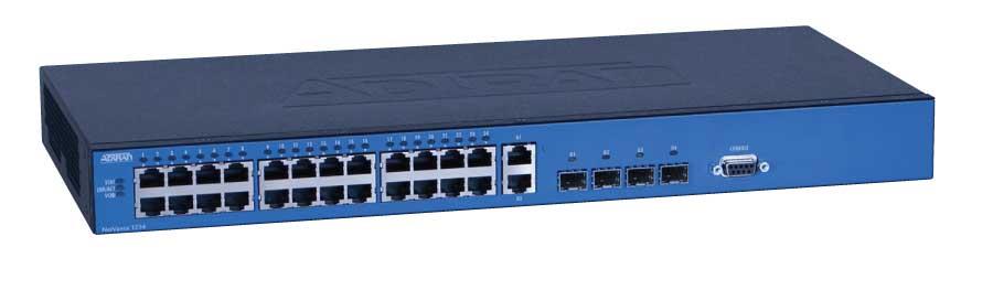1703594G1 Adtran NetVanta 1234 26-Ports RJ-45 Lite Fast Layer 3 Fully Managed Ethernet Switch with 4x Gigabit Ethernet Expansion Slot (Refurbished)