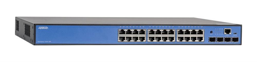 17101524PF1 Adtran 24-Ports 10/100/1000Base-T Access Ports Managed Layer 3 Lite Gigabit Ethernet Switch with 4x SFP+ 10Gigabit Uplink Ethernet Ports (Refurbished)