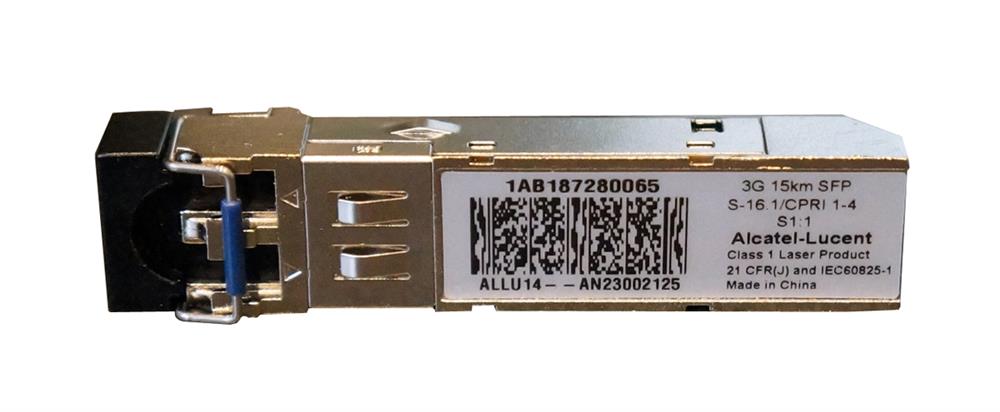 1AB187280065 Alcatel-Lucent 3Gbps 1000Base-LX Single-mode Fiber 15km 1310nm LC Connector SFP Transceiver Module (Refurbished)