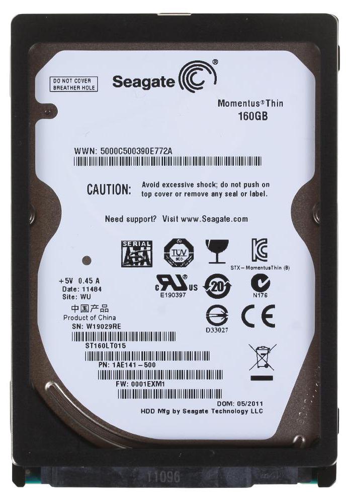 1AE141-500 Seagate Momentus 5400.6 160GB 5400RPM SATA 3Gbps 16MB Cache 2.5-inch Internal Hard Drive