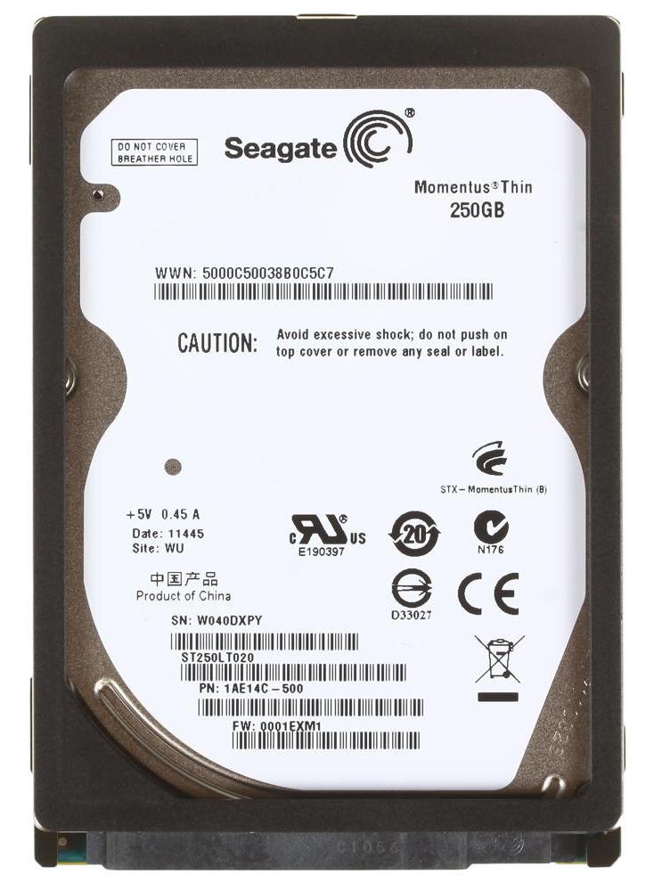 1AE14C-500 Seagate Momentus 5400.6 250GB 5400RPM SATA 3Gbps 16MB Cache 2.5-inch Internal Hard Drive