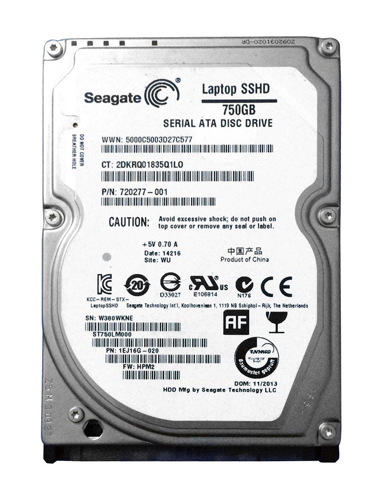 1EJ16G-020 Seagate Laptop SSHD 750GB 5400RPM SATA 6Gbps 64MB Cache 8GB MLC NAND SSD 2.5-inch Internal Hybrid Hard Drive