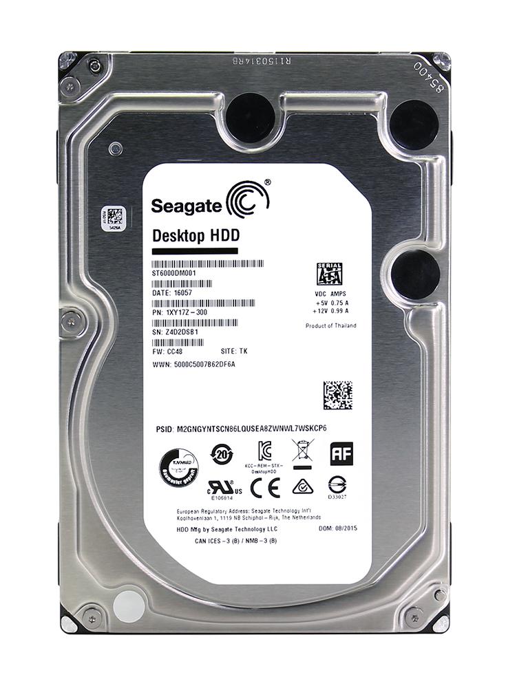 1XY17Z-300 Seagate Desktop HDD 6TB 7200RPM SATA 6Gbps 128MB Cache 3.5-inch Internal Hard Drive