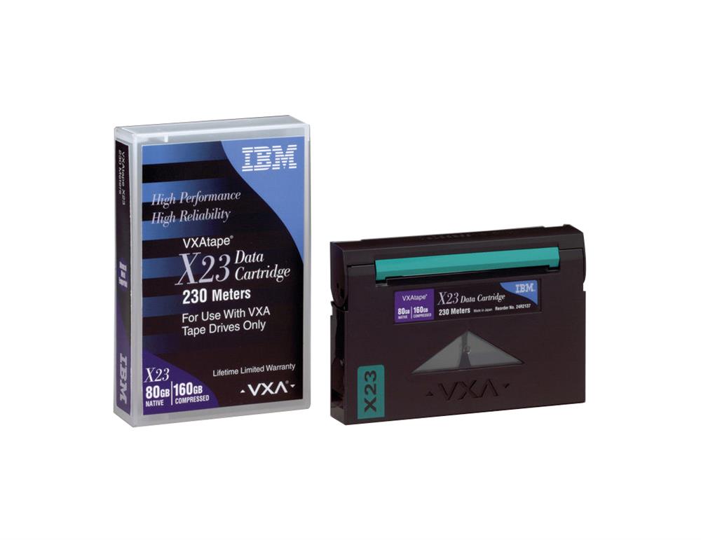 24R2137 IBM VXAtape X23 Data Cartridge 230 Meters VXA-2 80GB-160GB VXA-3 160GB-320GB For Use With VXA Tape Drives Only (Refurbished)