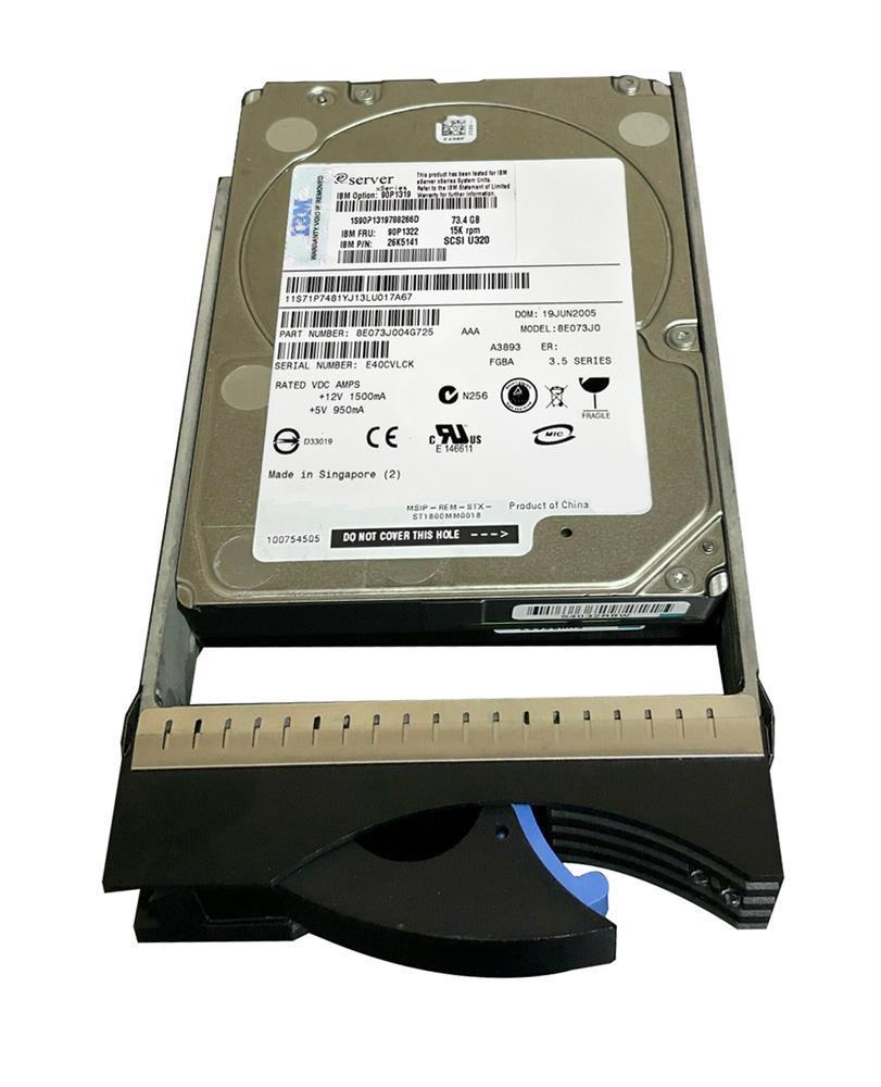 26K5141 IBM 73.4GB 15000RPM Ultra-320 SCSI 80-Pin Hot Swap 3.5-inch Internal Hard Drive