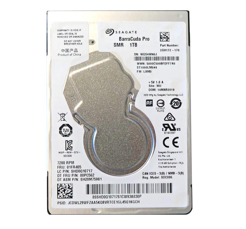 2GH172-170 Seagate Barracuda 1TB 7200RPM SATA 6Gbps Cache (512e) 2.5-inch Internal Hard Drive
