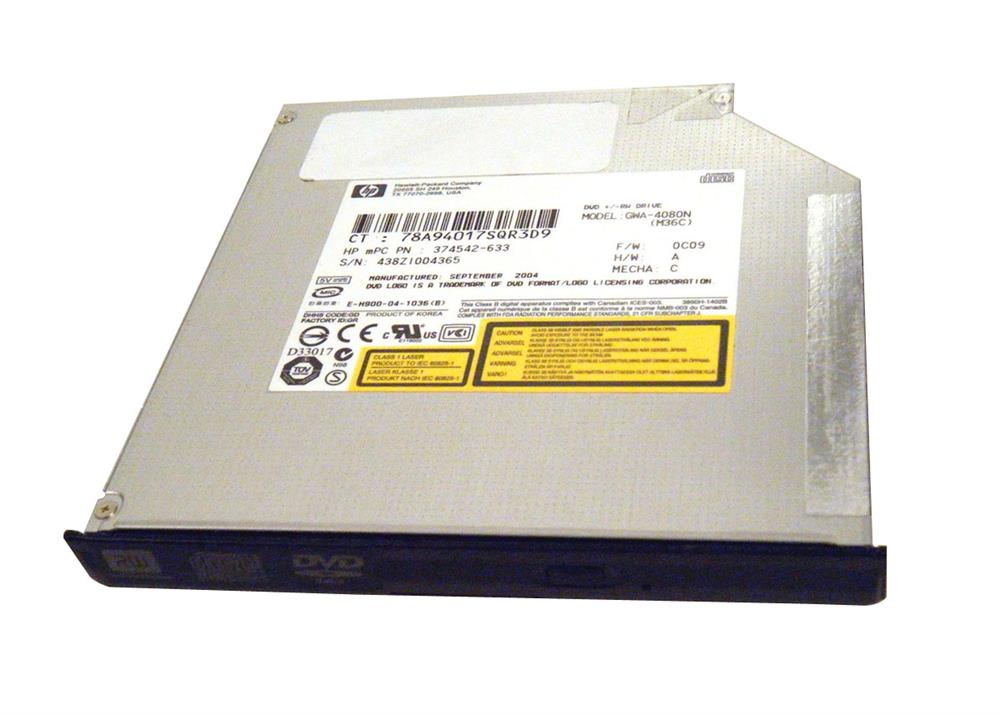 374542-633 HP 8x DVD-RW IDE MultiBay Slimline Internal Optical Drive for Notebook