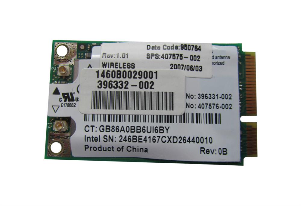 394462-002 HP Mini PCI 802.11b/g Titus Wireless LAN (WLAN) Card for Pavilion ze2000Z CTO FF Notebook