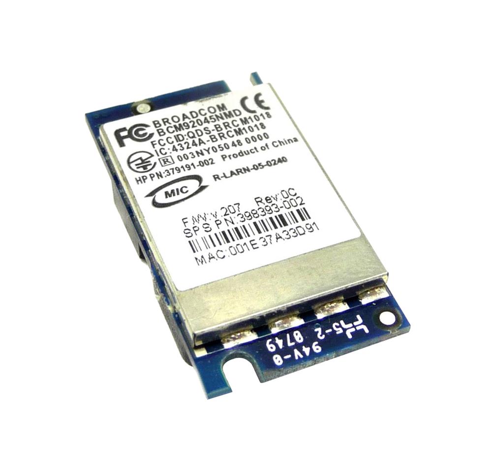 398393-002 HP Embedded Bluetooth (Broadcomm) Module Bluetooth specification v2.0 compliant