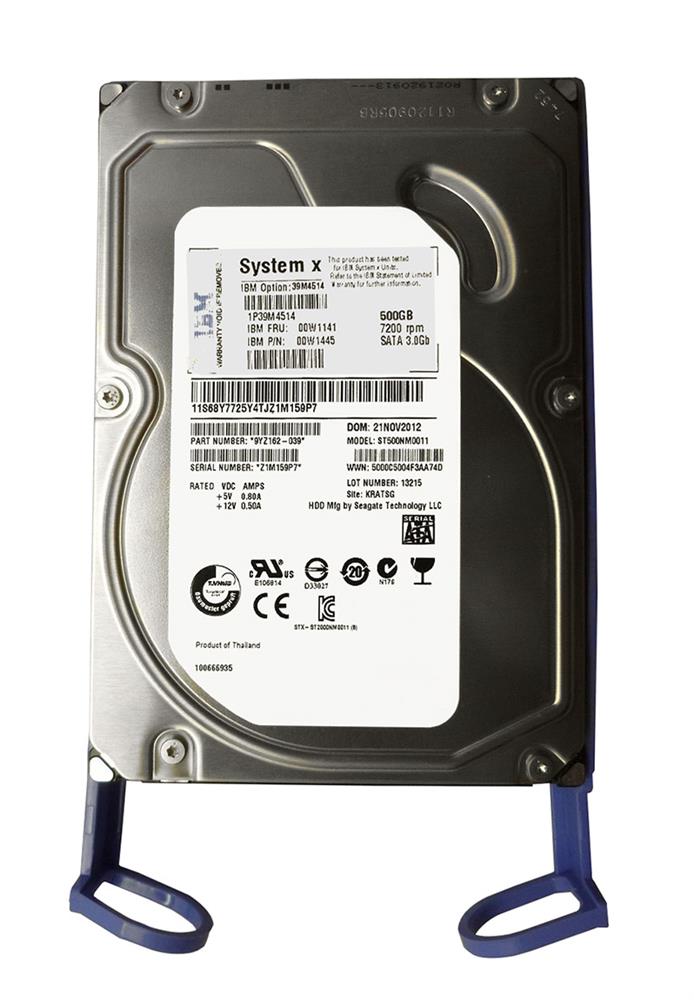 39M4514 IBM 500GB 7200RPM SATA 6Gbps 64MB Cache 3.5-inch Internal Hard Drive