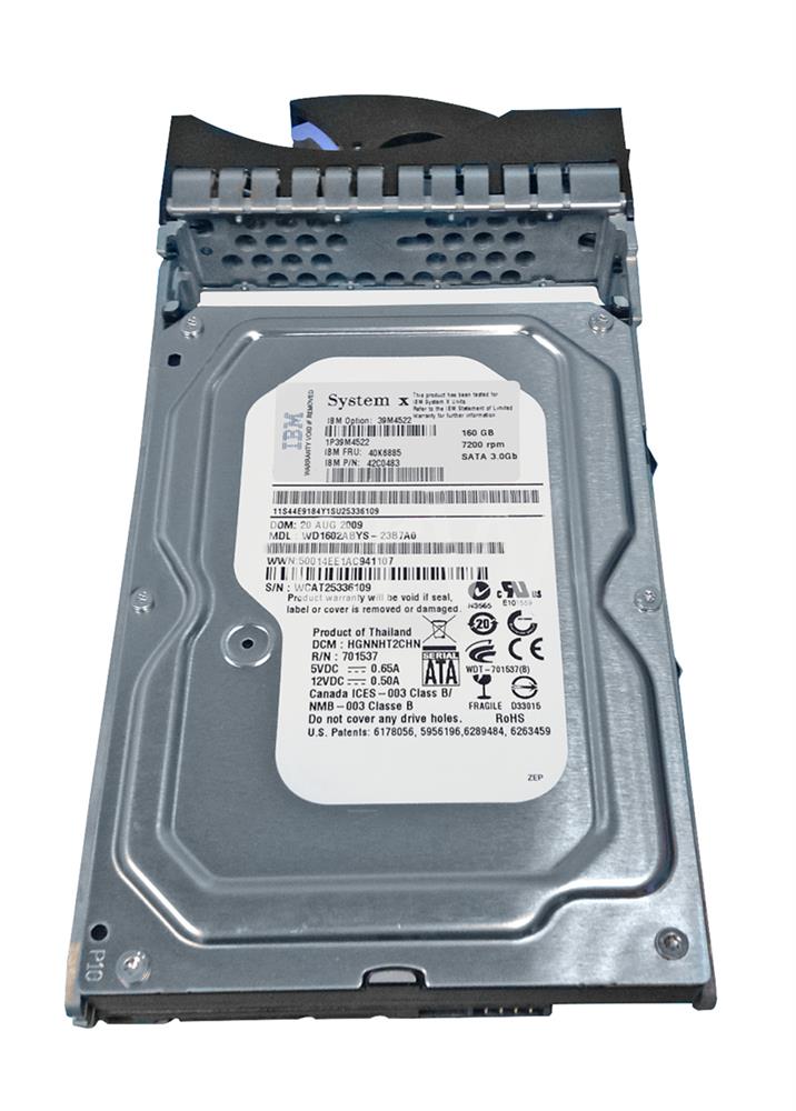 39M4522 IBM 160GB 7200RPM SATA 3Gbps Hot Swap 16MB Cache 3.5-inch Internal Hard Drive