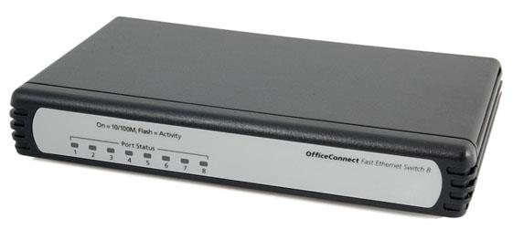 3C16791C 3Com Officeconnect Fast Ethernet Switch 8 (Autosensing 10/100 Ethernet Ports) (Refurbished)