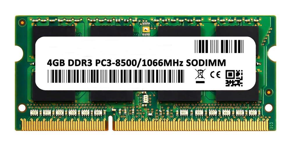 3D-13D345N641998-4G 4GB Module DDR3 SoDimm 204-Pin PC3-8500 CL=7 non-ECC Unbuffered DDR3-1066 512Meg x 64 for HP/Compaq Pavilion Entertainment Notebook dv7-3105sz 577606-001
