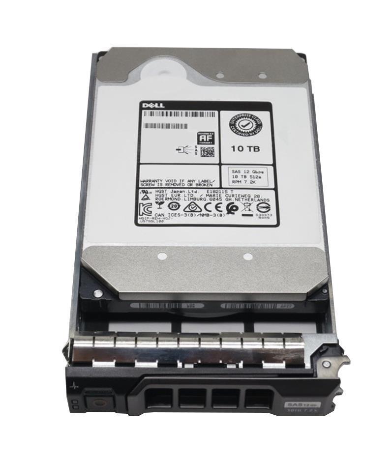 400-ANTU Dell 10TB 7200RPM SAS 12Gbps Nearline Hot Swap 3.5-inch Internal Hard Drive with Tray for PowerEdge and Powervault Server