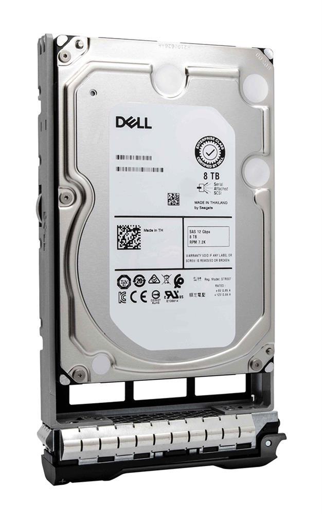 400-AUMV Dell 8TB 7200RPM SAS 12Gbps Nearline (512e) 3.5-inch Internal Hard Drive with Tray