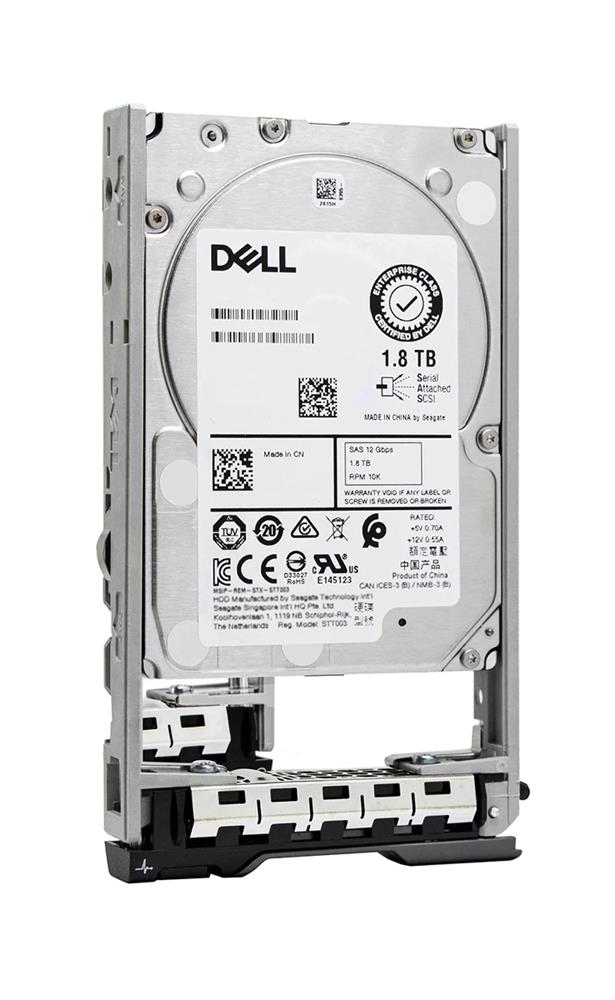 401-AASN Dell 1.8TB 10000RPM SAS 12Gbps 2.5-inch Internal Hard Drive with Caddy