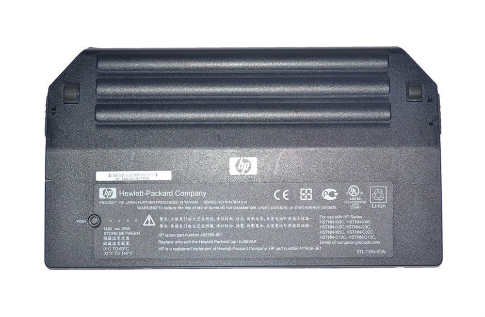 405389-001 HP Ultra Capacity 12-Cell Li-ion Battery 14.8V DC 6.45Ah 95Wh for HP Business NC4200/NC4400/NC6X00/NC8400 Series Notebook (Refurbished)