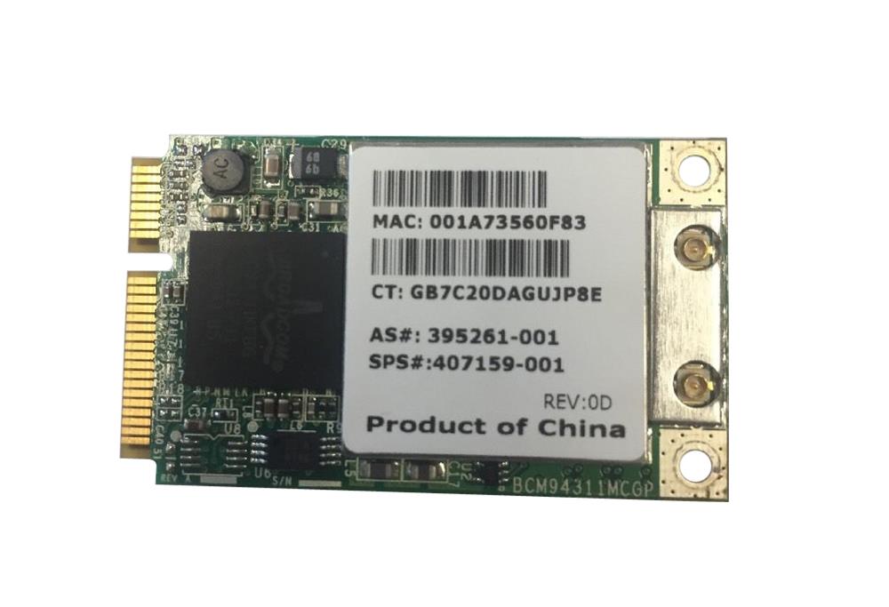 407159-001 HP Mini PCI-Express 54G WiFi 802.11b/g High-Speed Embedded Wireless LAN (WLAN) Network Interface Card for NC6400 Business Notebook PC
