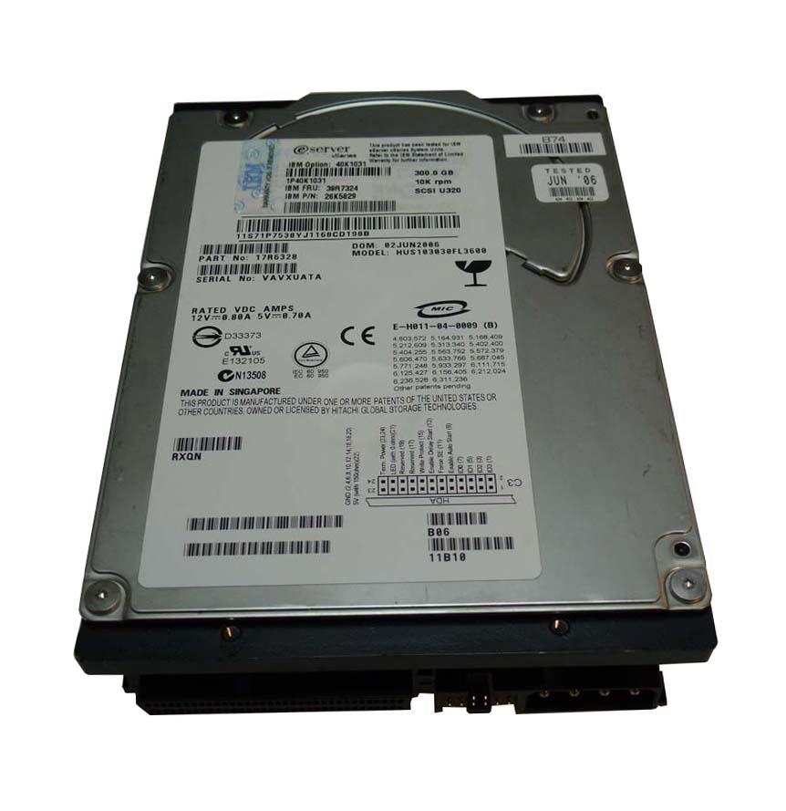 40K1031 IBM 300GB 10000RPM Ultra-320 SCSI 68-Pin 8MB Cache 3.5-inch Internal Hard Drive