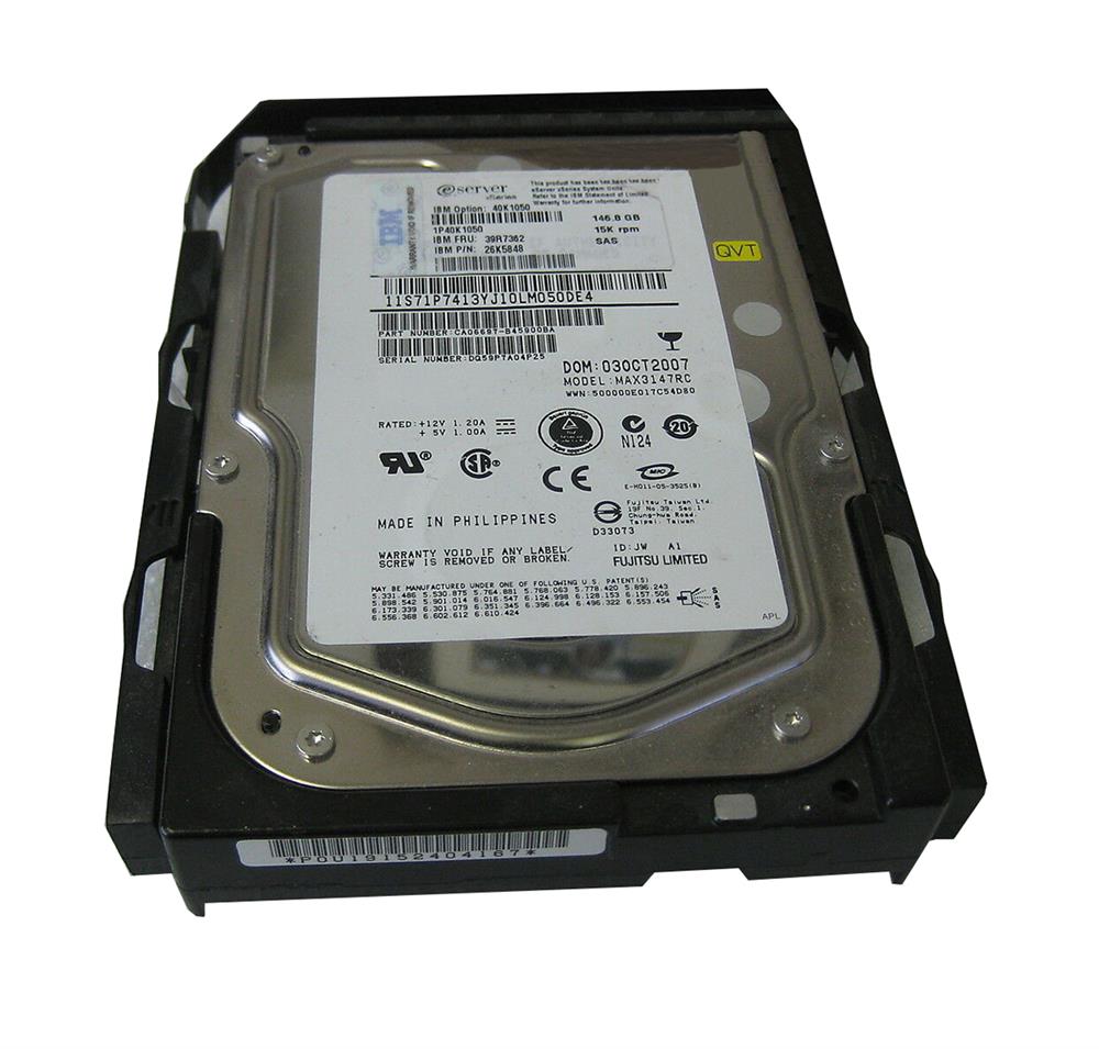 40K1050 IBM 146GB 15000RPM SAS 3Gbps Simple Swap 3.5-inch Internal Hard Drive