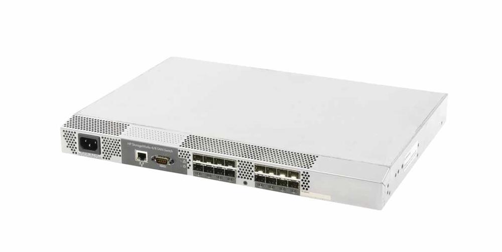 411838-001 HP StorageWorks 4/8 SW210E SAN Switch 4Gbps Fibre Channel Fabric 1U RackMountable (Refurbished)