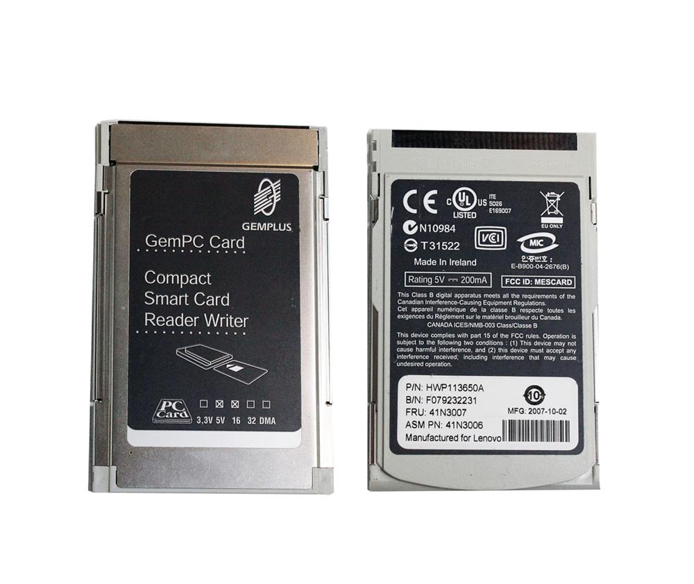41N3007 IBM ThinkPad PC Card Smart Card Reader/Writer