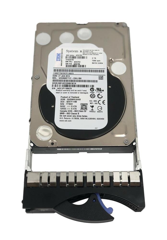 42D078206 IBM 2TB 7200RPM SATA 3Gbps Nearline Hot Swap 3.5-inch Internal Hard Drive