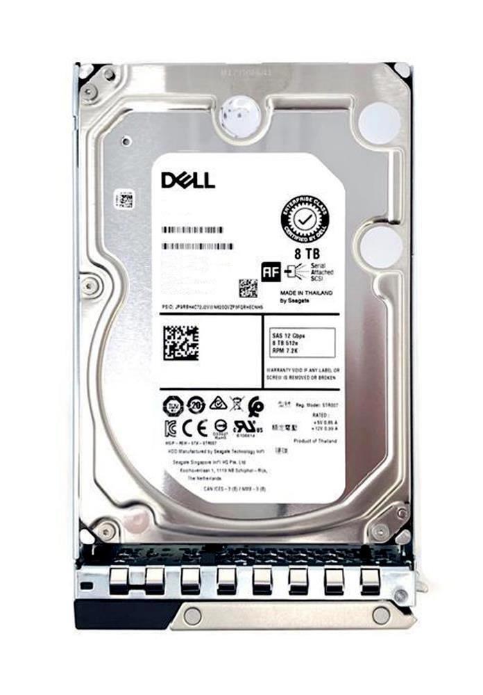 43V7V Dell 8TB 7200RPM SAS 12Gbps Nearline 3.5-inch Internal Hard Drive with Tray