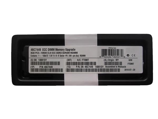46C744906 IBM 8GB PC3-10600 DDR3-1333MHz ECC Registered CL9 240-Pin DIMM Dual Rank Memory Module