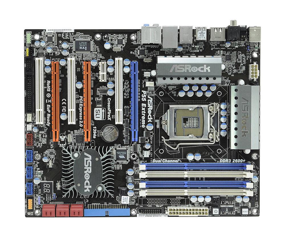 4711140875927 ASRock P55 Extreme Socket LGA 1156 Intel P55 Chipset Core i7 / i5 / i3 / Pentium G6950 Processors Support DDR3 4x DIMM 6x SATA2 3.0Gb/s ATX Motherboard (Refurbished)
