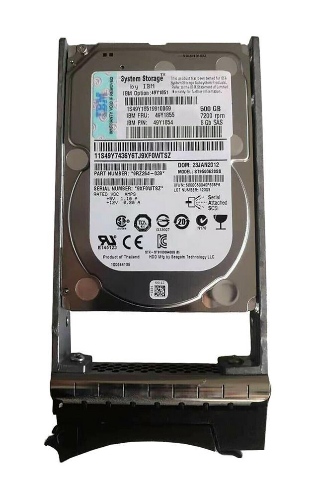 49Y1851-B2 IBM 500GB 7200RPM SAS 6Gbps Nearline Hot Swap 64MB Cache 2.5-inch Internal Hard Drive