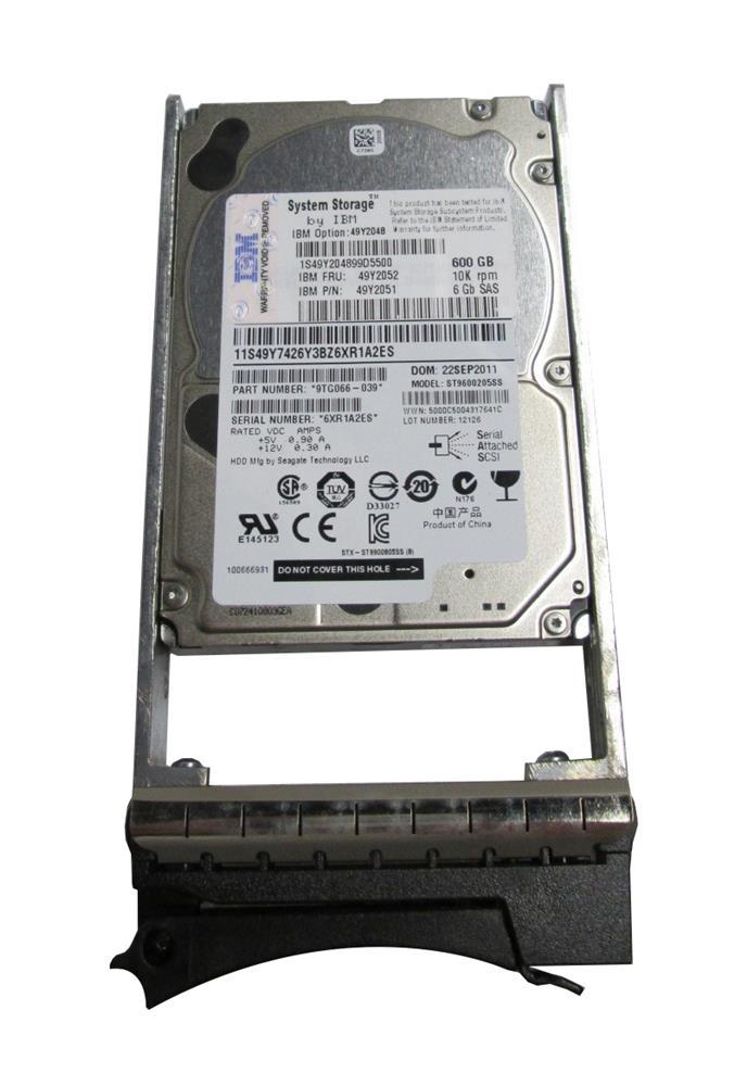 49Y2048-01 IBM 600GB 10000RPM SAS 6Gbps Hot Swap 2.5-inch Internal Hard Drive