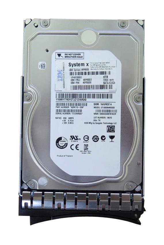 49Y6002 IBM 4TB 7200RPM SATA 6Gbps Nearline Hot Swap 3.5-inch Internal Hard Drive